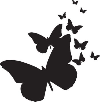 350x357 Butterflies Silhouettes