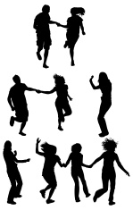 149x235 Silhouette Of Couple Running Stock Photos