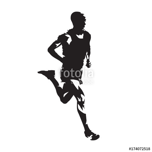 500x500 Running Man, Abstract Vector Silhouette Stock Image And Royalty