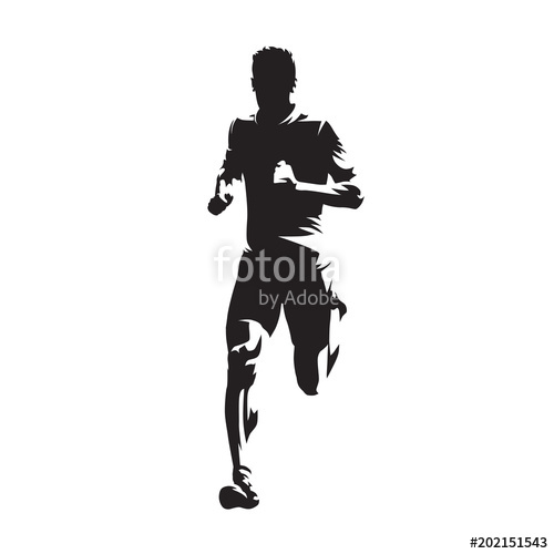 500x500 Running Man, Front View, Healthy Lifestyle, Isolated Vector