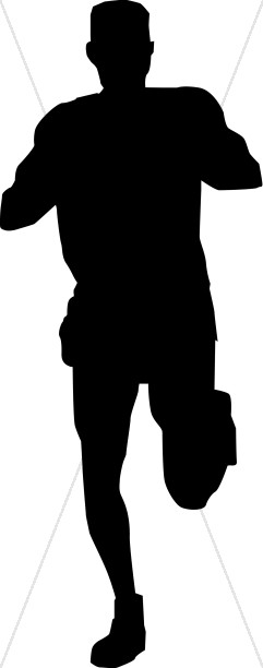 241x612 Silhouette Of Running Man Church Activity Clipart