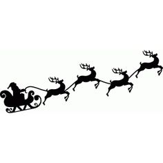 236x236 Christmas Santa Reindeer Sleigh Silhouette Design, Silhouettes