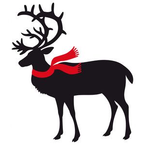 300x300 Reindeer Scarf Silhouette Design, Silhouettes And Scarves