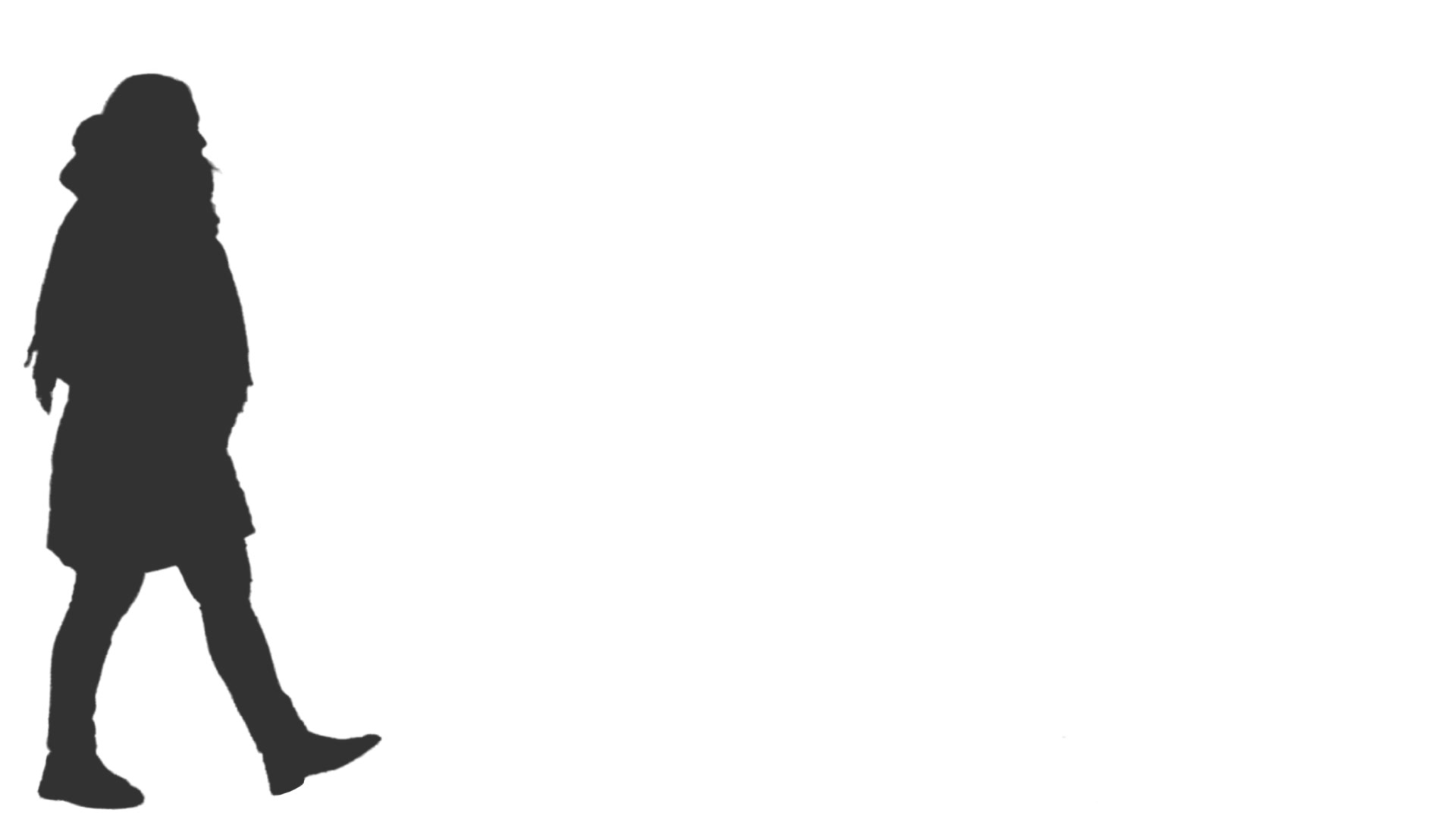 1920x1080 Video Silhouette Of A Young Woman In Coats And Scarf Walking