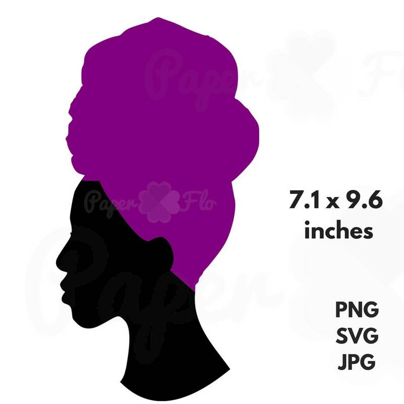 800x800 Head Wrap Svg Silhouette Clip Art Headwrap Png File Cricut Files