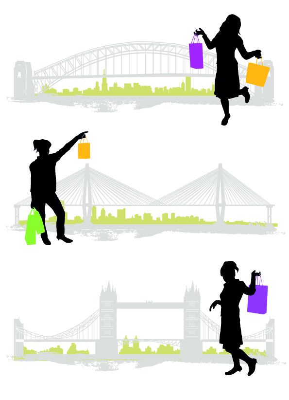 595x822 Vector Characters Buildings Scenes Silhouette Vector 01 Free