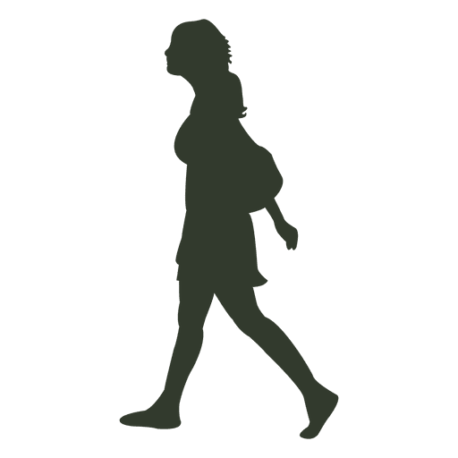 512x512 Woman Walking Pose Silhouette School