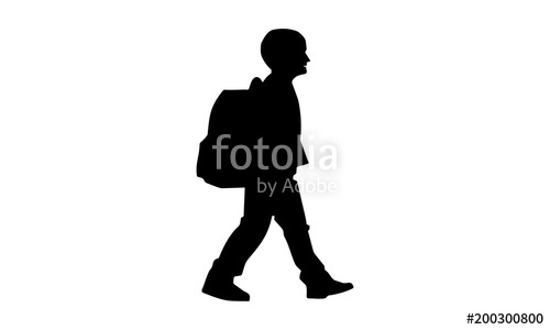 500x300 Silhouette Of Children Walking Time To Go To School Stock Image
