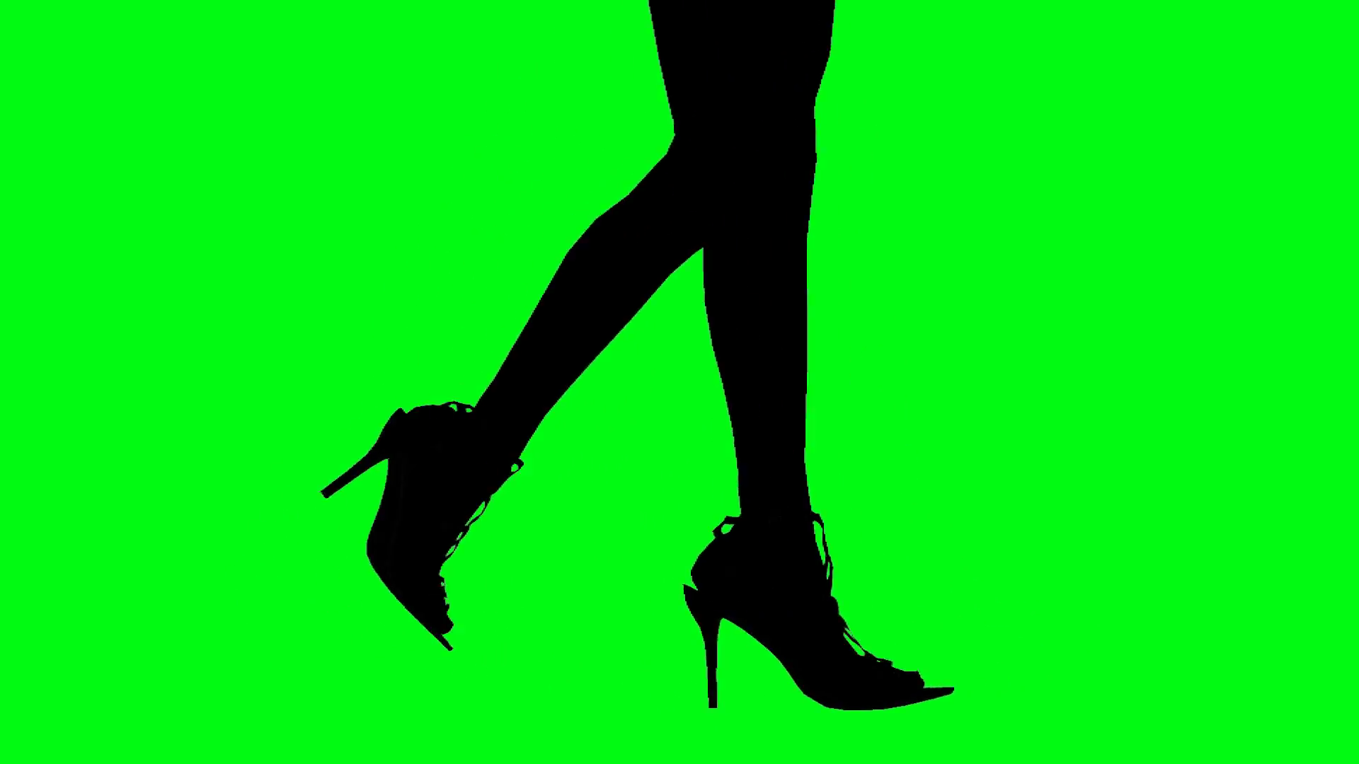1920x1080 Female Legs Walking In Silhouette Green Screen Motion Background