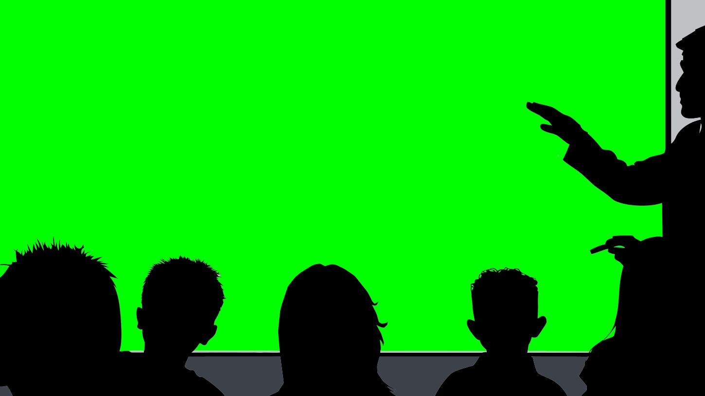 1450x816 Classroom Silhouette 169 (Hd) With Green Screen Clipart