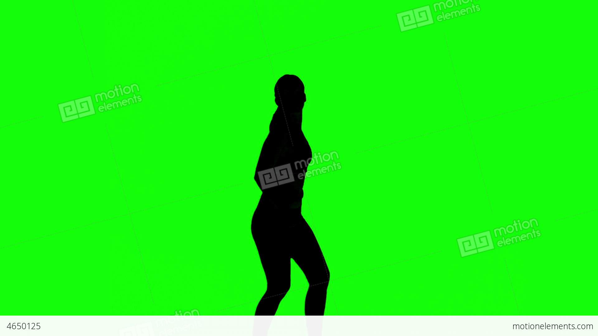 1920x1080 Silhouette Of Woman Working Out On Green Screen Stock Video