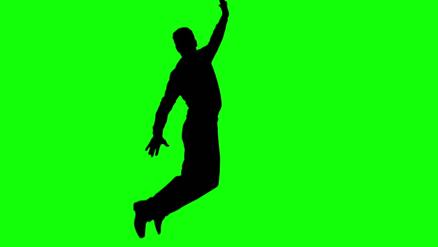 852x480 Female Jazz Dancer Silhouette On Chroma Key Green Background