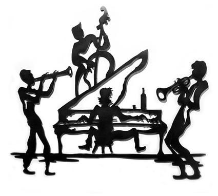 425x382 Funky Jazz Metal Wall Art Sculpture Home Interior Design Themes