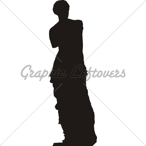 500x500 Vector Silhouette Of A Sculpture Of Aphrodite Of Milossky (Venus