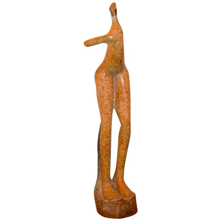 768x768 Woman Silhouette Bronze Sculpture By Paolo Ambrosio, Italy