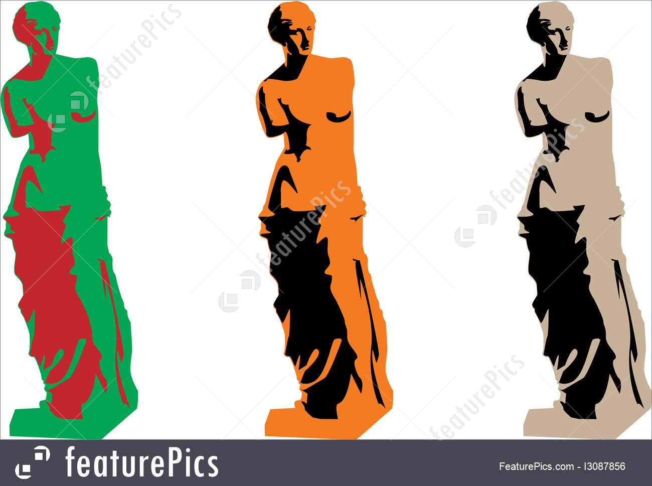 1300x969 Sculptures Vector Venus Color Silhouette Set
