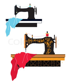 265x320 Sewing Machine Isolated On White Stock Vector Colourbox