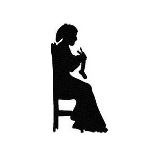 500x500 Woman Sewing Silhouette Machine Embroidery Design