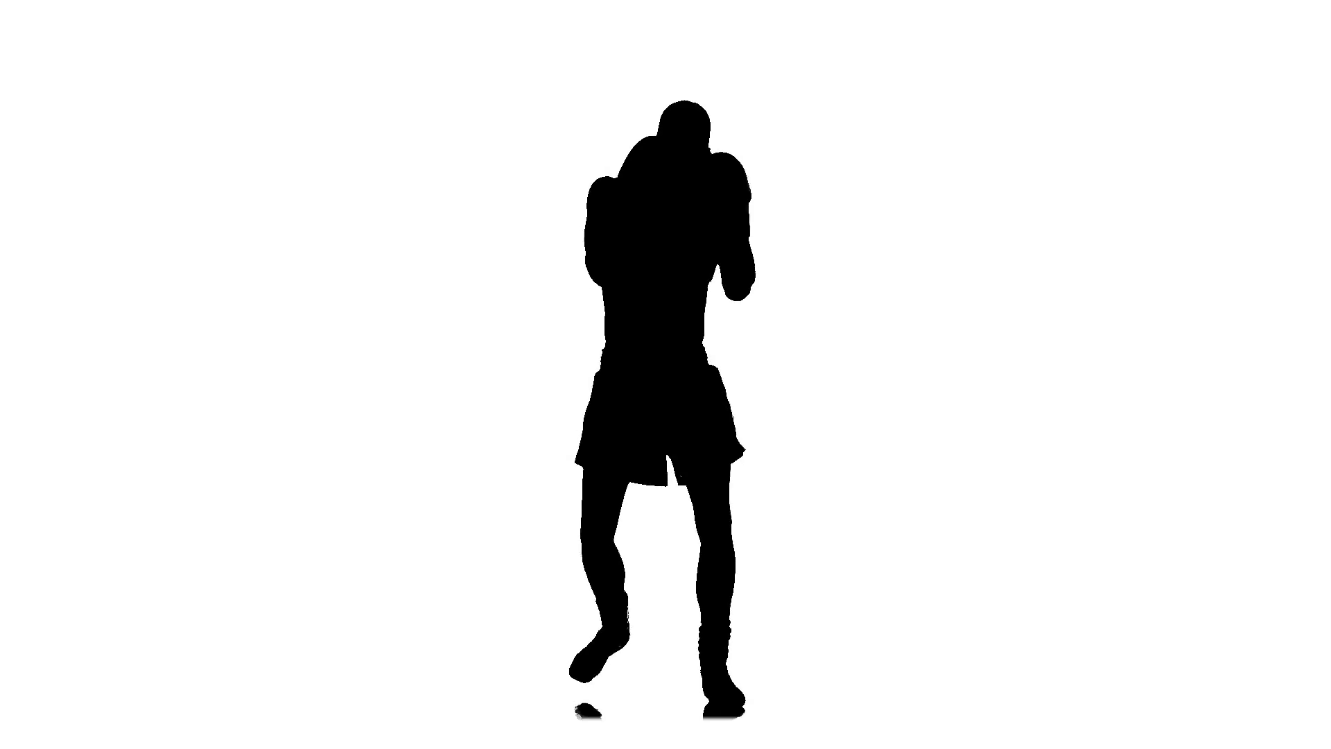 1920x1080 Shadow Boxing. Silhouette In Slow Motion Stock Video Footage