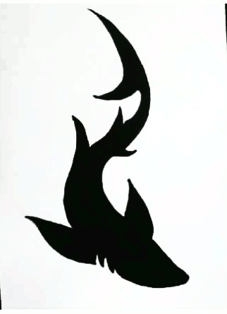 322x445 Silhouette Shark Tattoo Stencil
