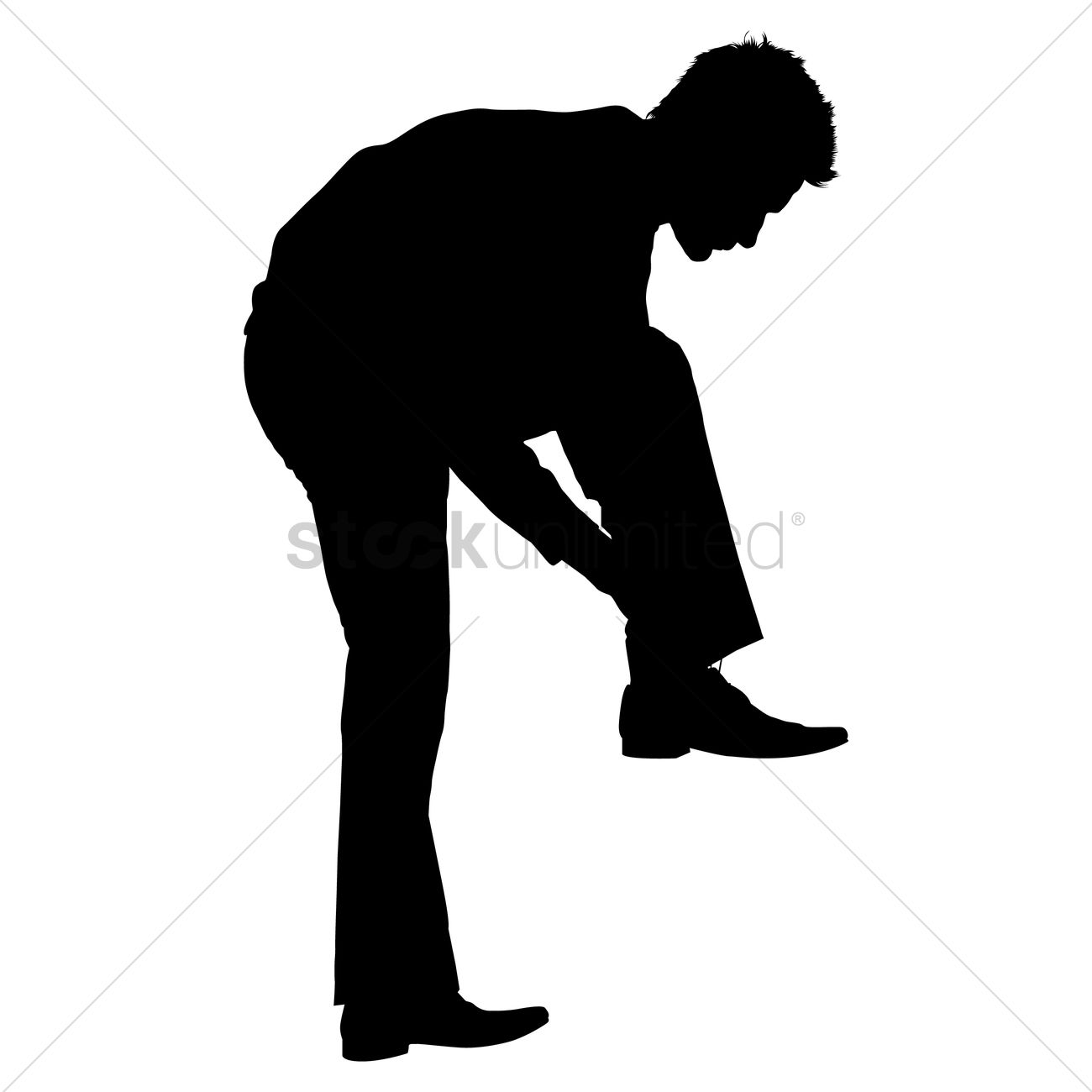 1300x1300 Silhouette Of A Man Wearing Shoe Vector Image