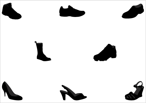 501x352 Silhouettes Of Shoes Clipart