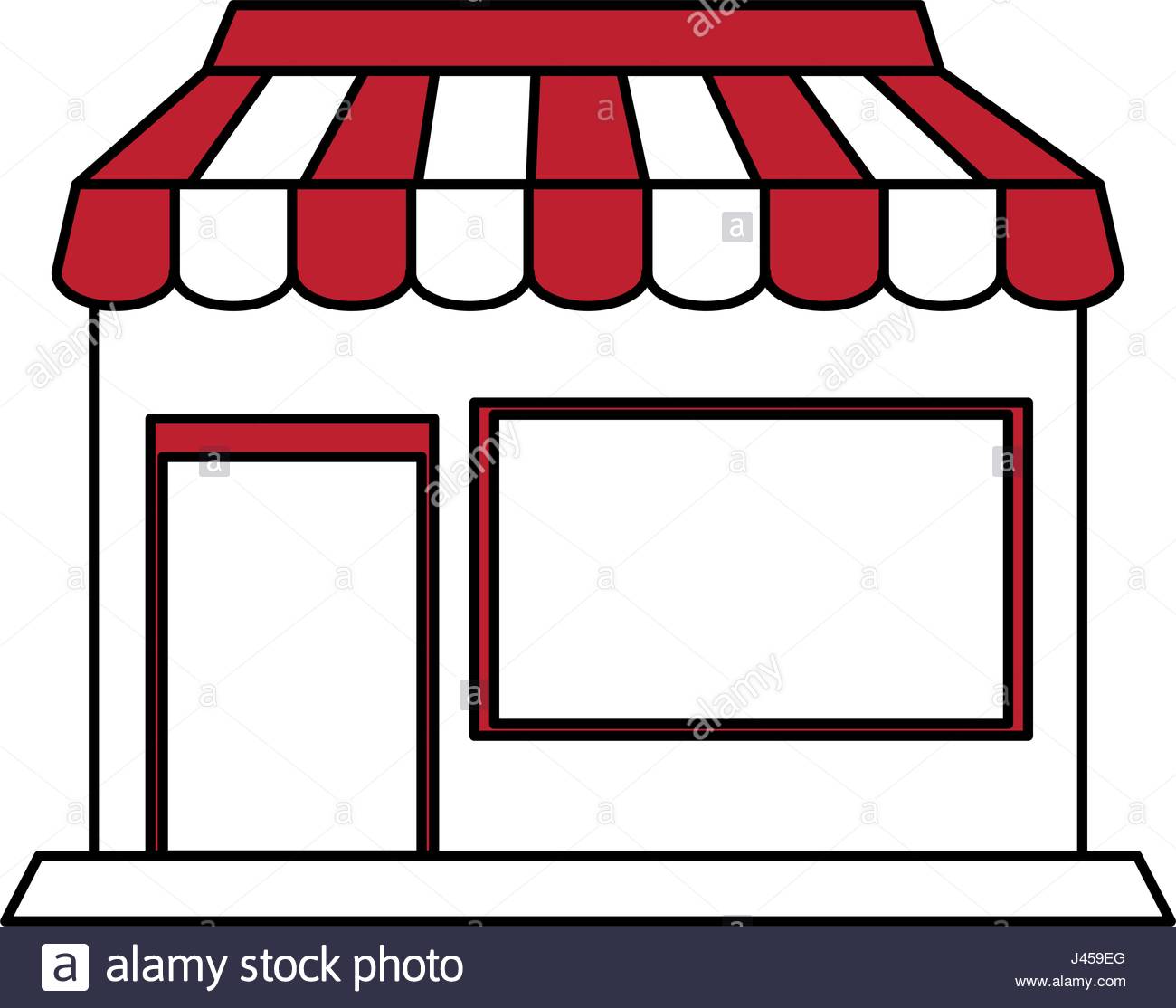 1300x1114 Color Silhouette Cartoon Facade Shop Store Stock Vector Art