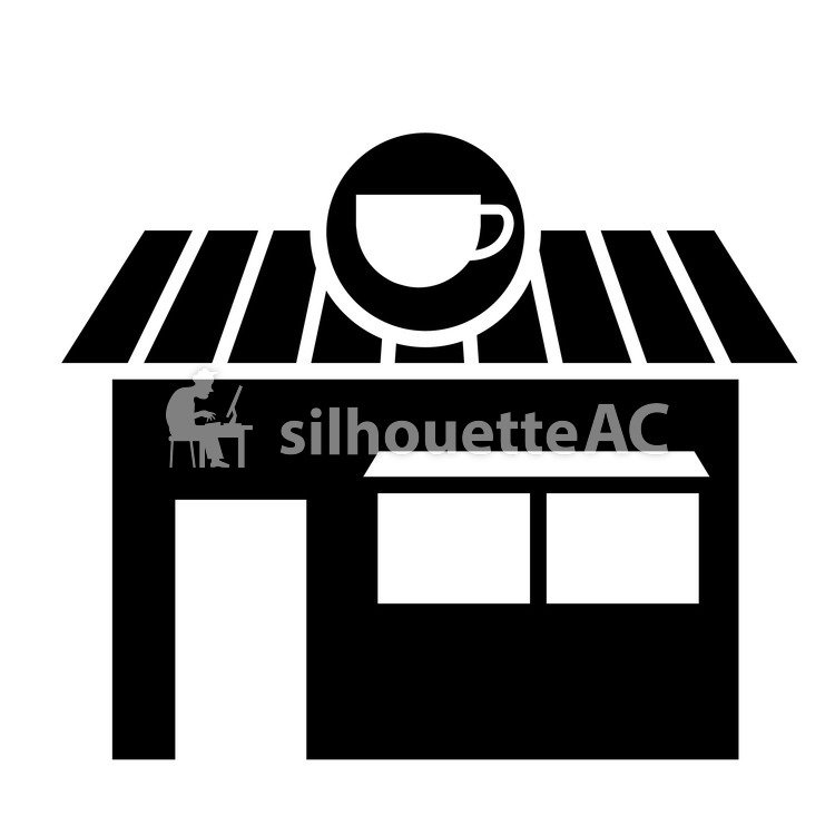 750x750 Free Silhouette Vector Shop, Icon, Coffee