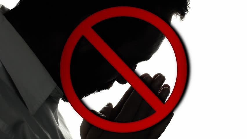 852x480 A Faithful Man, Praying, Head Near Hands. Close Up Shot, White