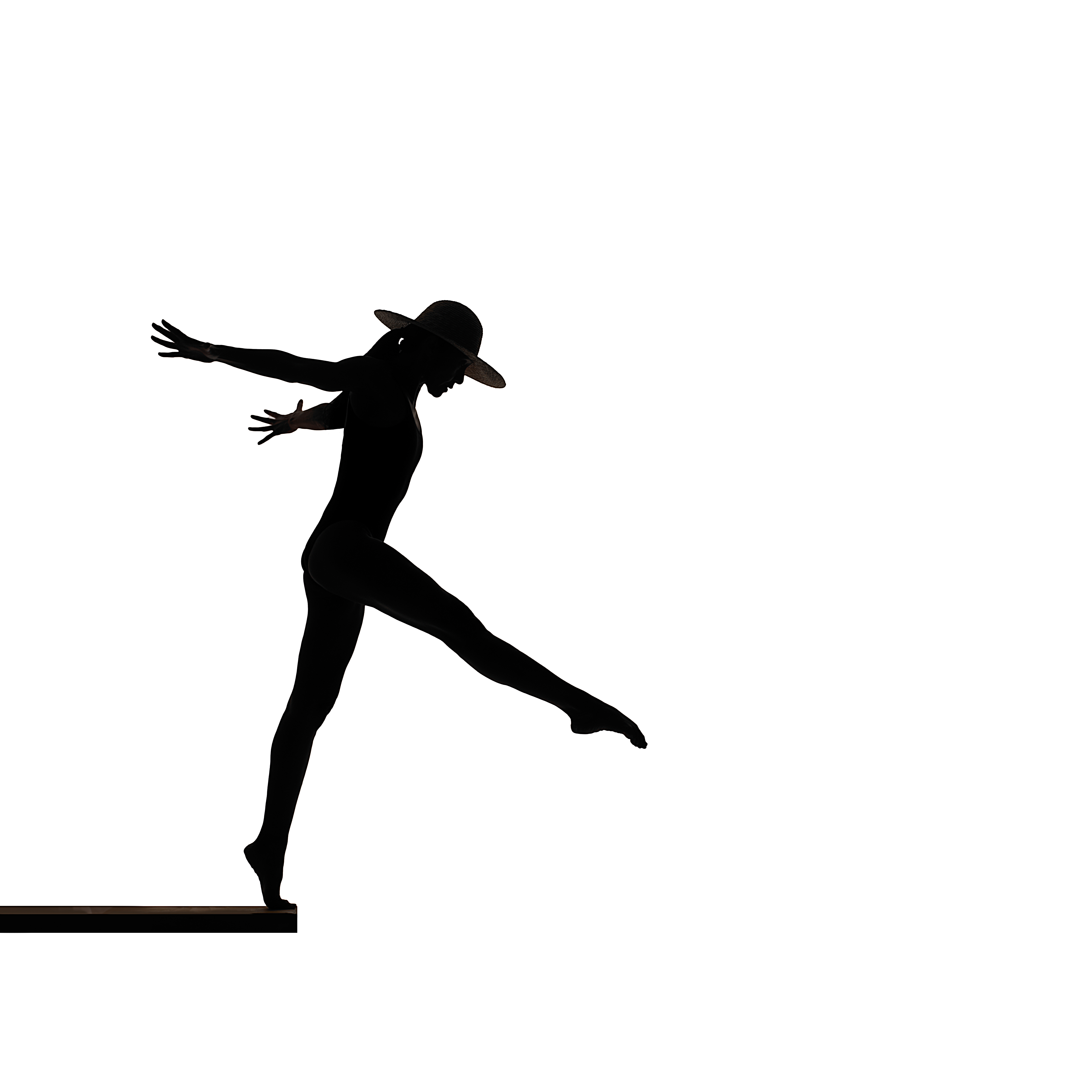 4500x4500 Diving,stock Photography Shot,silhouette Set Up In Studio.woman