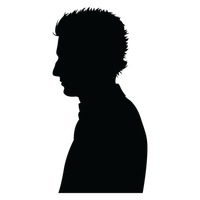 200x200 Side View Of A Silhouette Man Vector Image