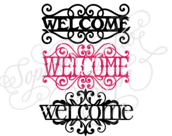 340x270 Welcome Sign Deer Family Svg Dxf Png Digital Download File