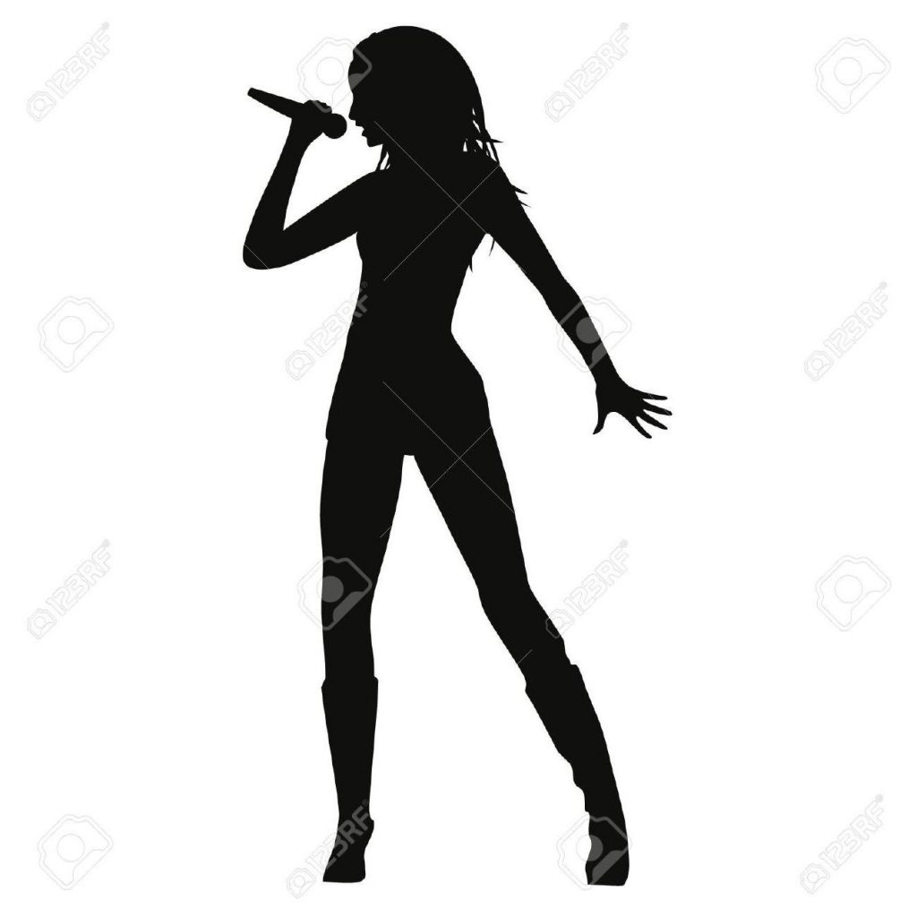 1024x1024 Unique Woman Singing Stock Vector Silhouette Singer Images