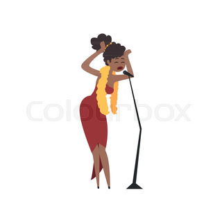 320x320 Vector Woman Afro American Portrait Silhouette Singing