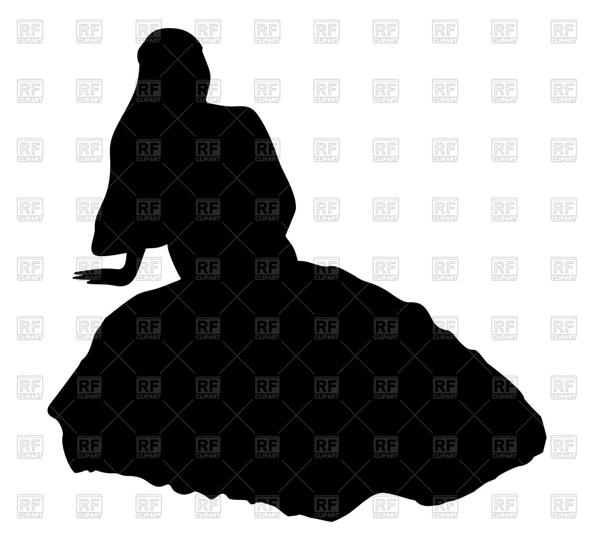 1200x1086 Silhouette Of Sitting Bride Royalty Free Vector Clip Art Image