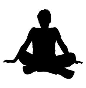 292x300 Man Sitting Silhouette Royalty Free Stock Image