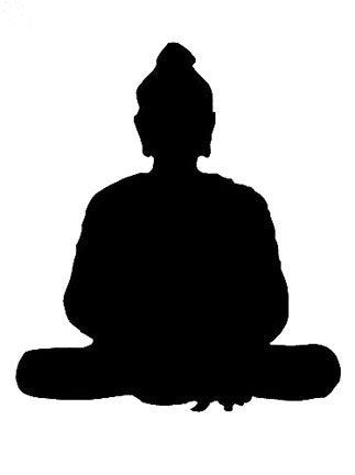 323x432 Silhouette Sitting Down Buddha, Vinyl Stickers, Sticker, 50 Cm