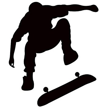 350x350 Skateboarding Silhouette Wall Decal By Wallmonkeys
