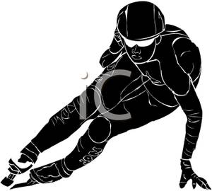 300x270 Silhouette Of A Speed Skater Skating On Ice