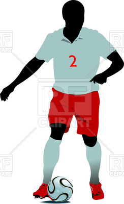 244x400 Silhouette Of Soccer Players In Action Royalty Free Vector Clip