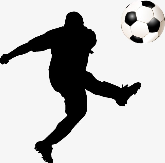 573x567 Painted Black Silhouette Soccer Pattern, Hand Painted, Black