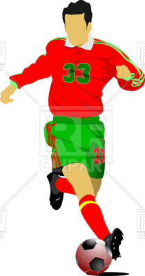 210x400 Silhouette Of Soccer Player Running After Ball Royalty Free Vector