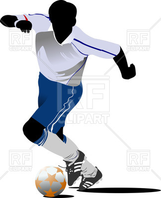 324x400 Silhouette Of Soccer Player With Football Ball Royalty Free Vector