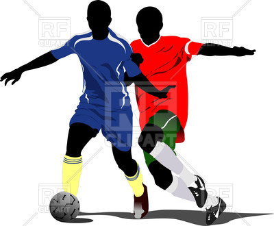 400x330 Silhouettes Of Soccer Players Fighting For A Ball Royalty Free
