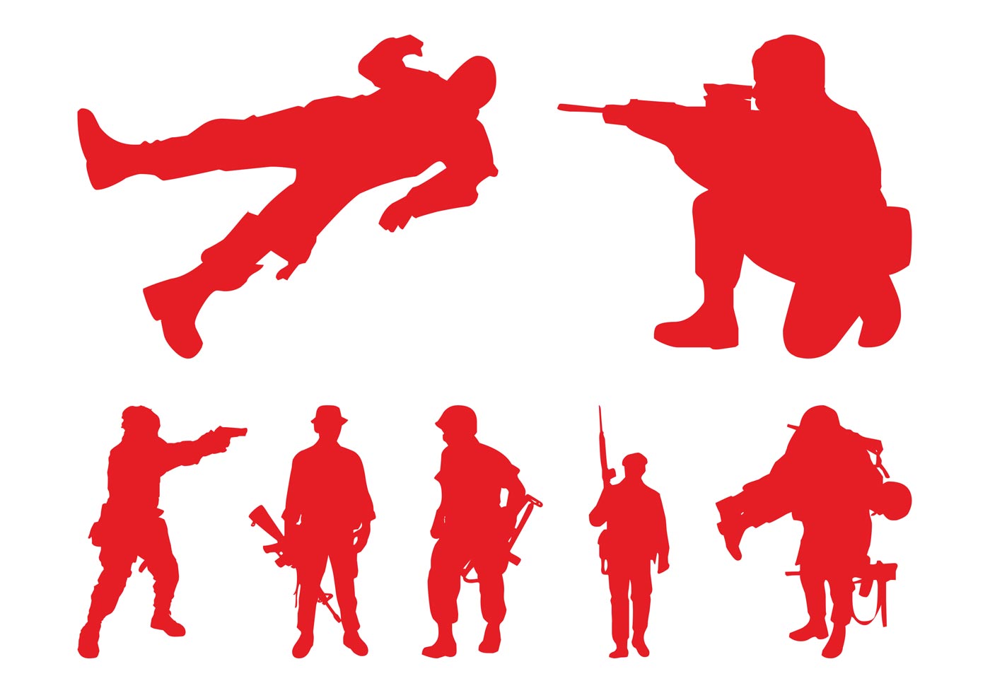 1400x980 Silhouettes Of Soldiers