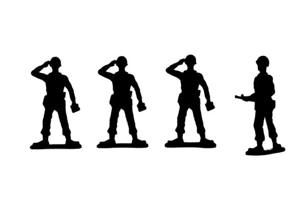 600x400 Silhouette Image Of A Group Of Military Toy Soldiers