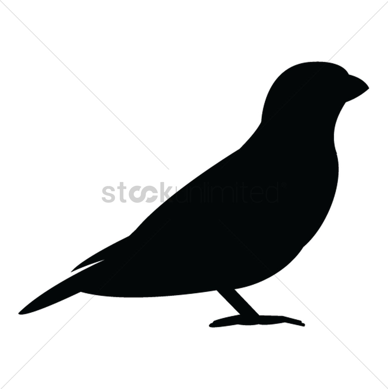 1298x1300 Silhouette Of Sparrow Vector Image