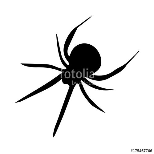 500x500 Spider Silhouette Icon Symbol Design. Vector Illustration