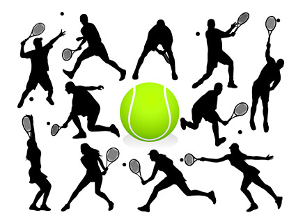 425x319 Keyword Vector Tennis Player Silhouette Sports Figures Free Download