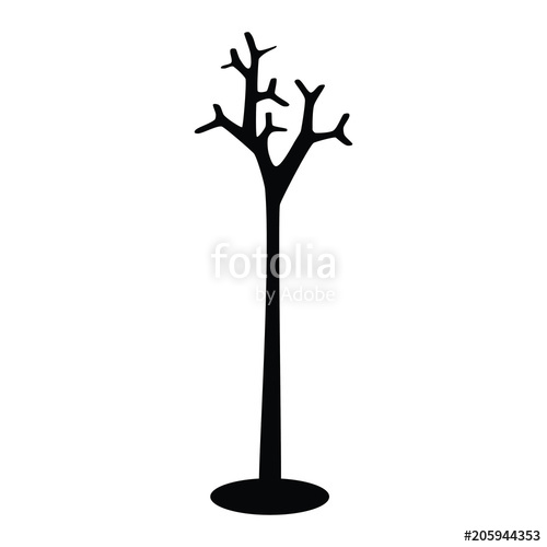 500x500 A Black And White Silhouette Of A Coat And Hat Stand Stock Image